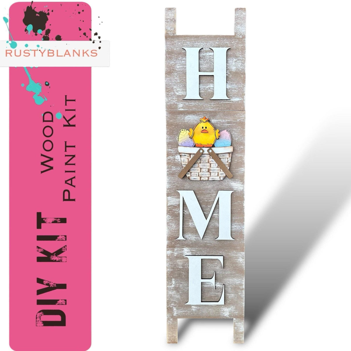 Leaning Ladder with interchangeable basket for inserts - RusticFarmhouseDecor