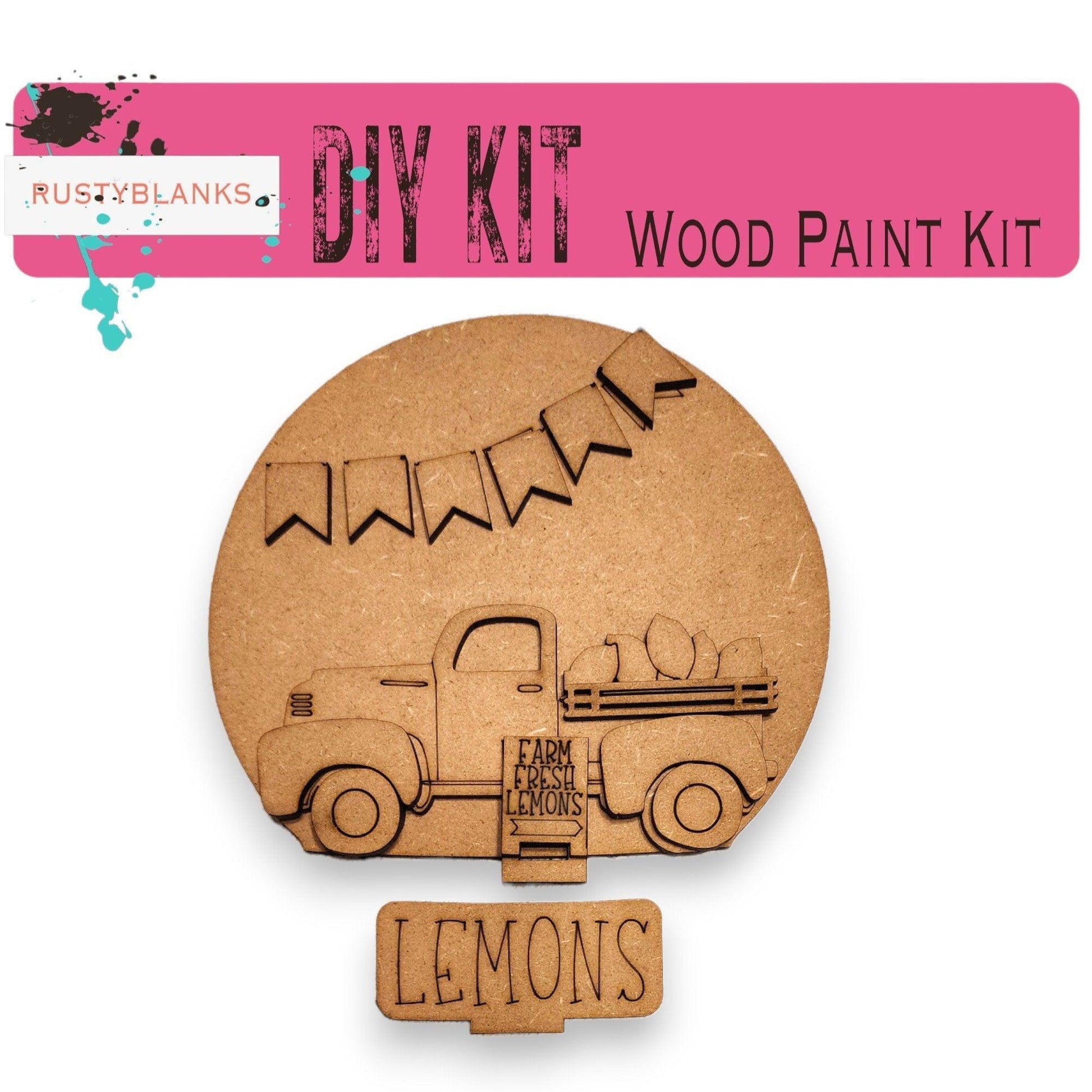 Lemon Truck Insert for Snow Globe DIY Interchangeable Decor, Gift for Her - RusticFarmhouseDecor