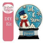 Let it Snow insert for Snow Globe DIY Interchangeable Decor Inserts- Wood Paint Kit - RusticFarmhouseDecor