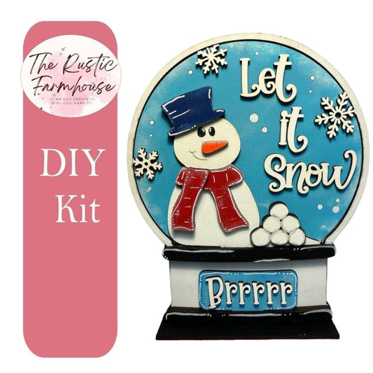 Let it Snow insert for Snow Globe DIY Interchangeable Decor Inserts- Wood Paint Kit - RusticFarmhouseDecor