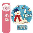 Let it Snow insert for Snow Globe DIY Interchangeable Decor Inserts- Wood Paint Kit - RusticFarmhouseDecor