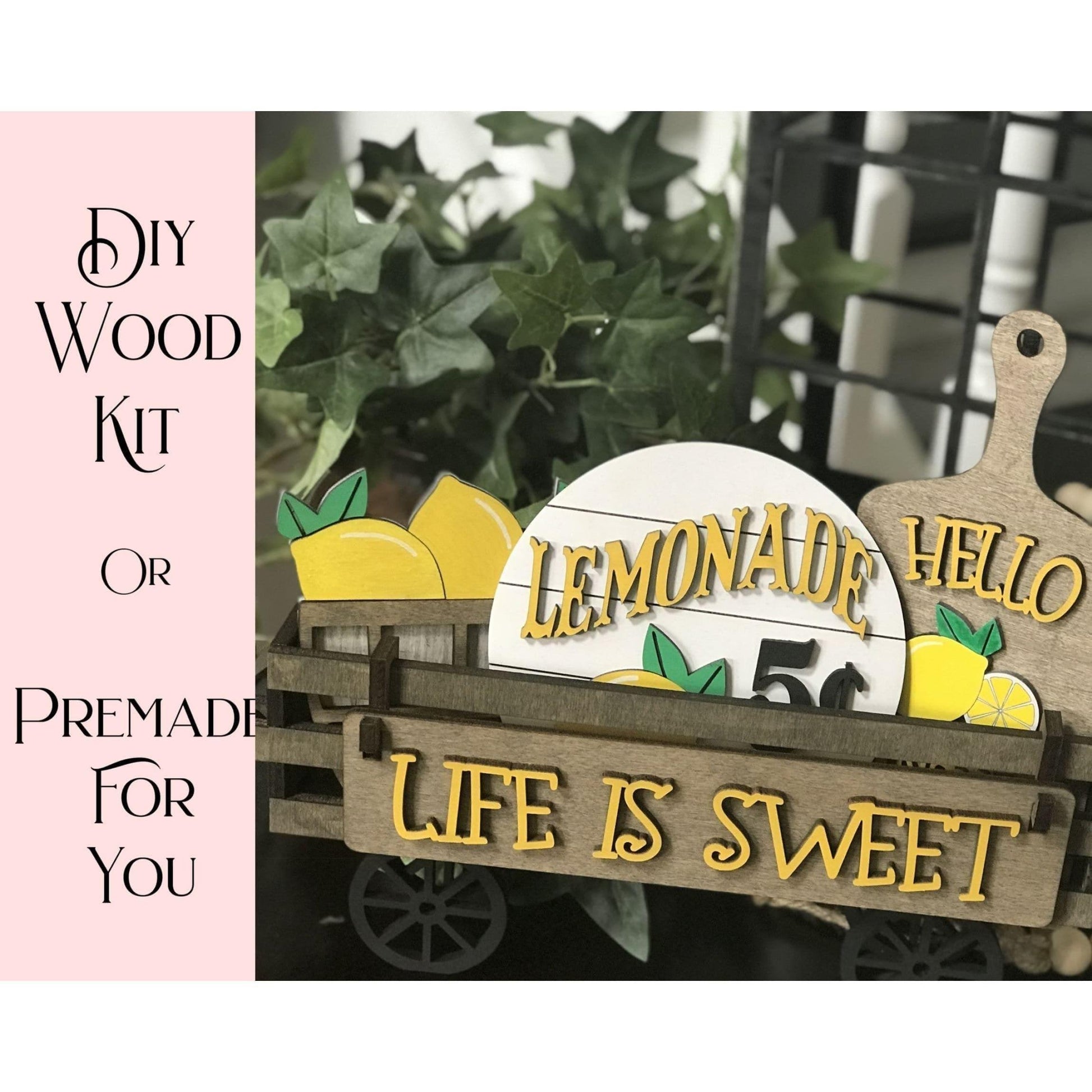 Life is Sweet Wagon/Raised Shelf Insert Set - RusticFarmhouseDecor