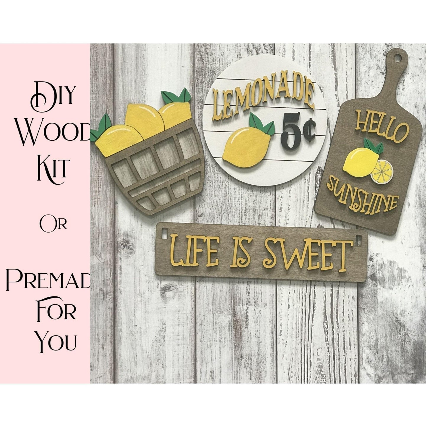 Life is Sweet Wagon/Raised Shelf Insert Set - RusticFarmhouseDecor