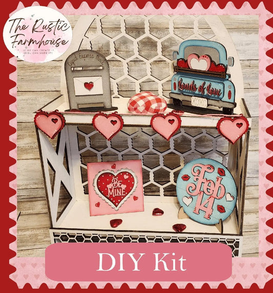 Loads of Love, Be Mine Valentines Tiered Tray Set , DIY Tiered Tray, Shelf Sitter - RusticFarmhouseDecor