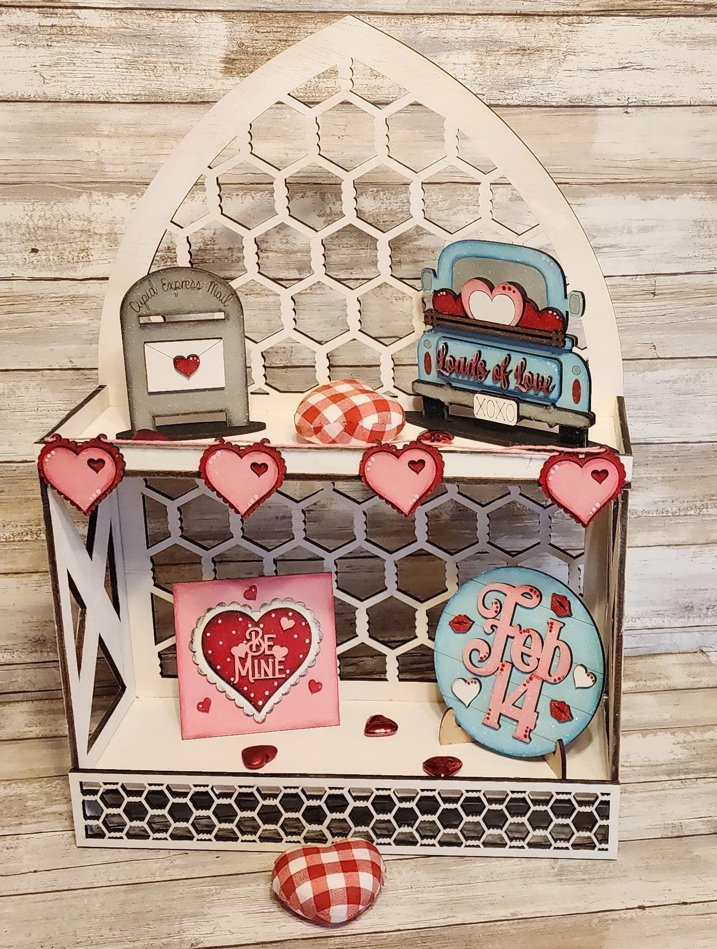 Loads of Love, Be Mine Valentines Tiered Tray Set , Tiered Tray, Shelf Sitter - RusticFarmhouseDecor