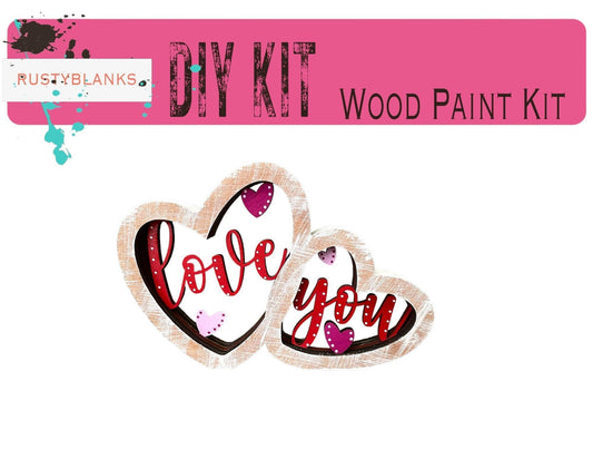 Love You Chunky Valentine's Shelf Sitter, Tiered Tray Decor - RusticFarmhouseDecor