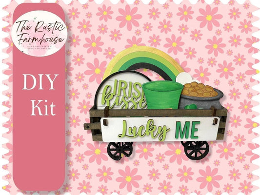 Lucky Me Insert for Wagon or Raised Shelf Sitter, Unfinished DIY Wood Kit, Blanks to Decorate Home Decor, DIY Wagon - RusticFarmhouseDecor