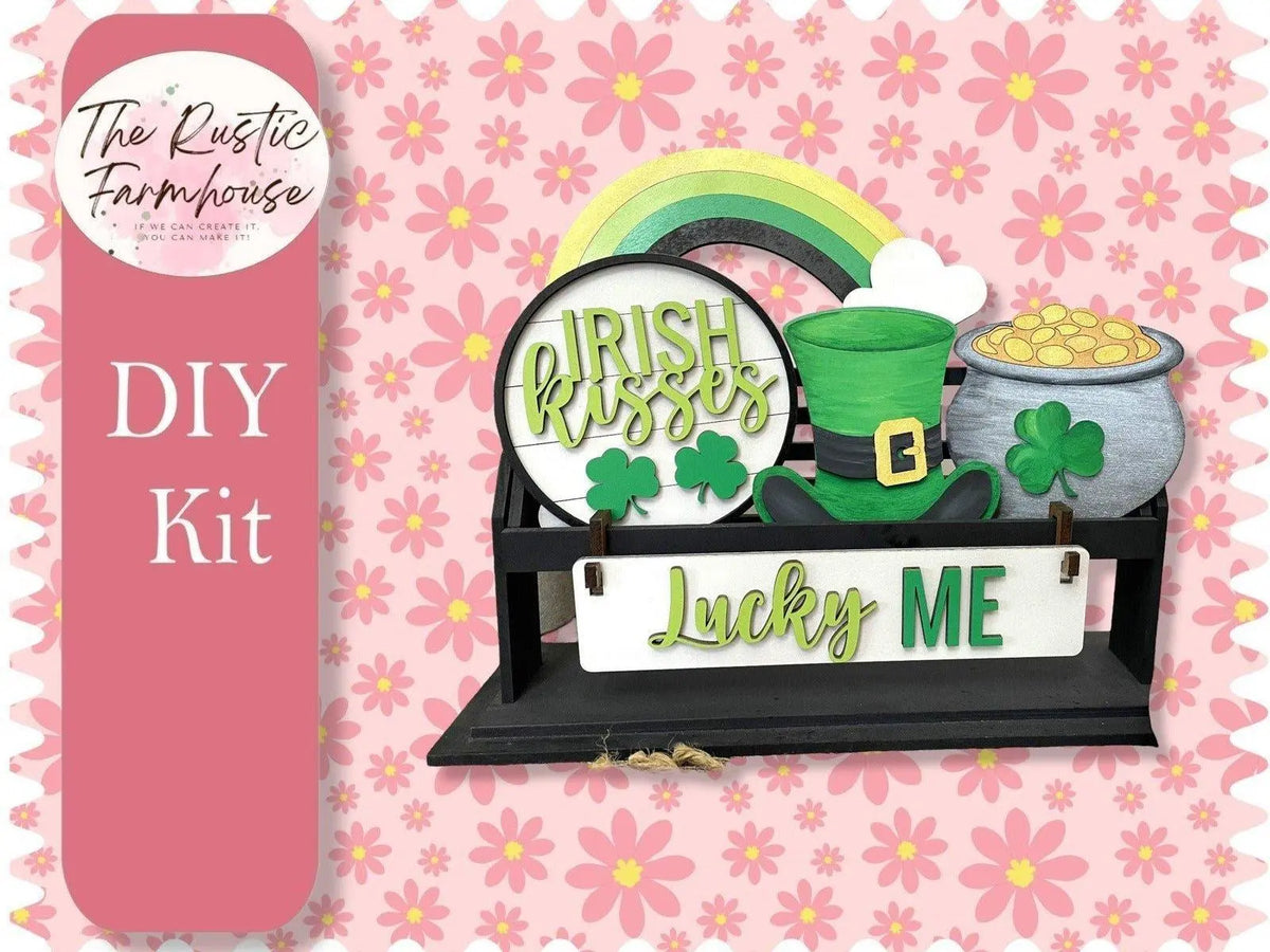 Lucky Me Insert for Wagon or Raised Shelf Sitter, Unfinished DIY Wood Kit, Blanks to Decorate Home Decor, DIY Wagon - RusticFarmhouseDecor