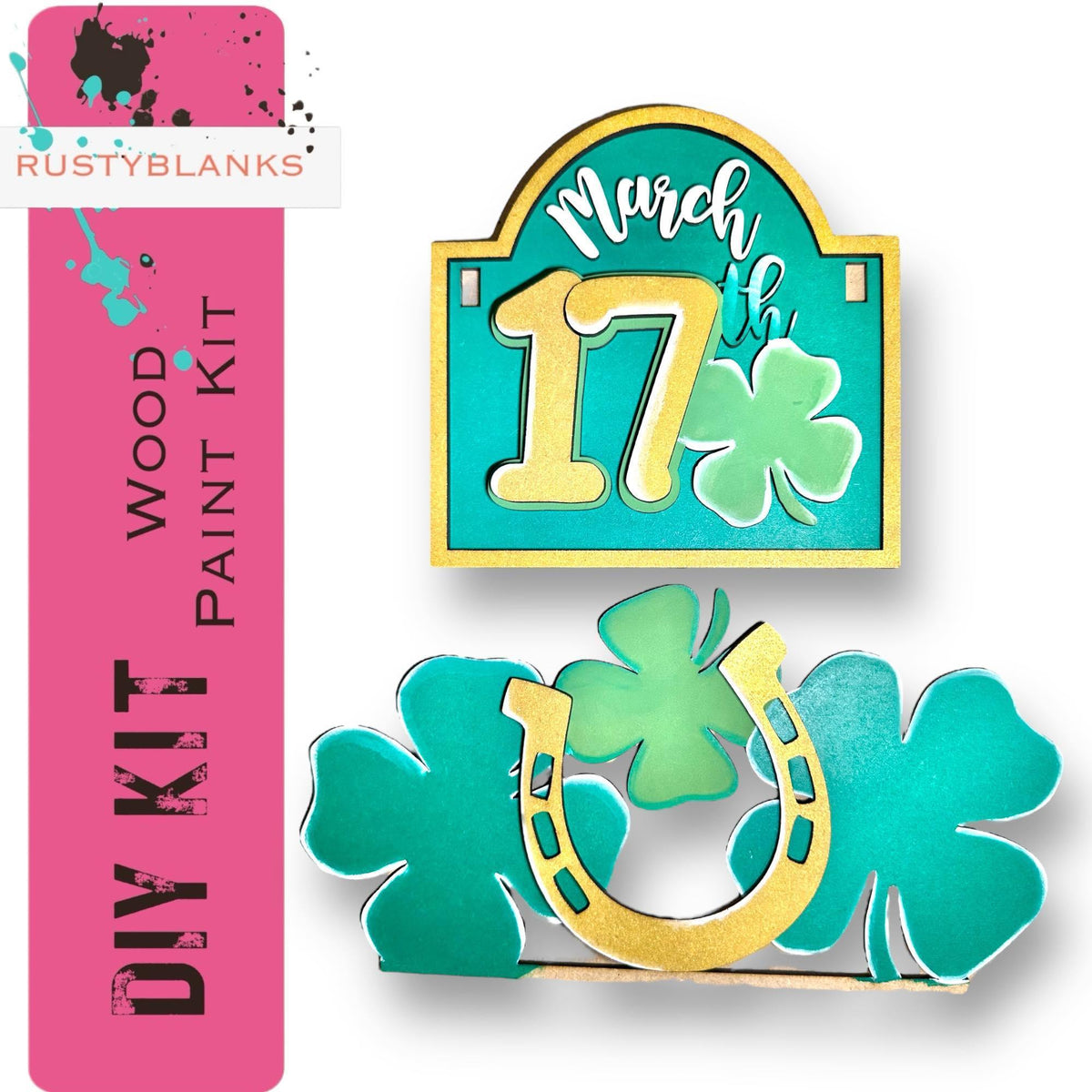 Marth 17th St Patricks Day Signs and insert for our Mini Interchangeable Posts - RusticFarmhouseDecor