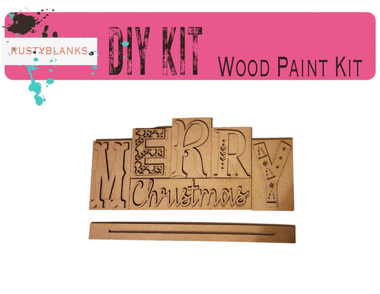 Merry Word Block Shelf Sitter , DIY Holiday Decor - RusticFarmhouseDecor
