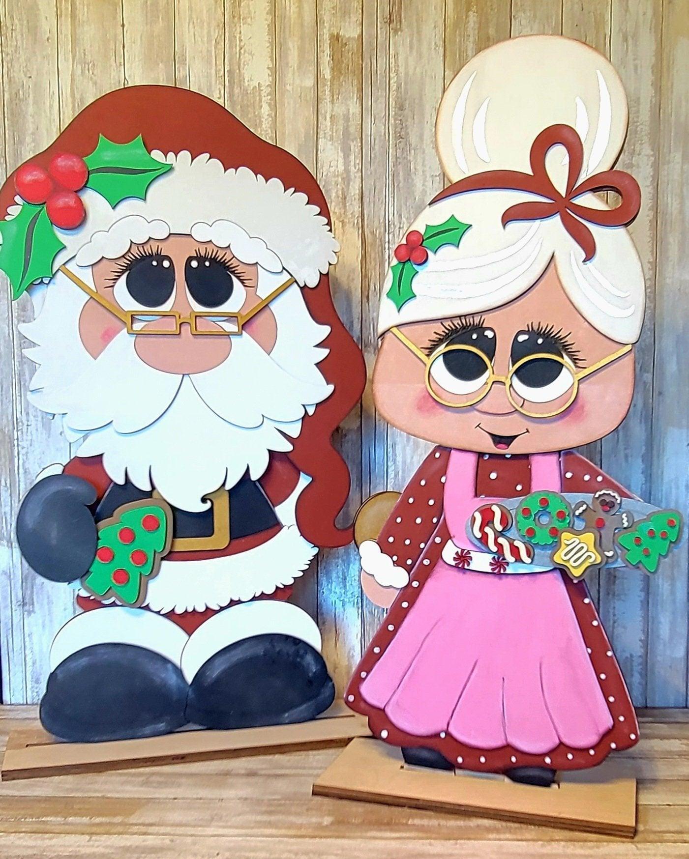 Mr & Mrs Claus Standing Greeters, Christmas Porch Decor, Santa Claus, Christmas Home decor - RusticFarmhouseDecor