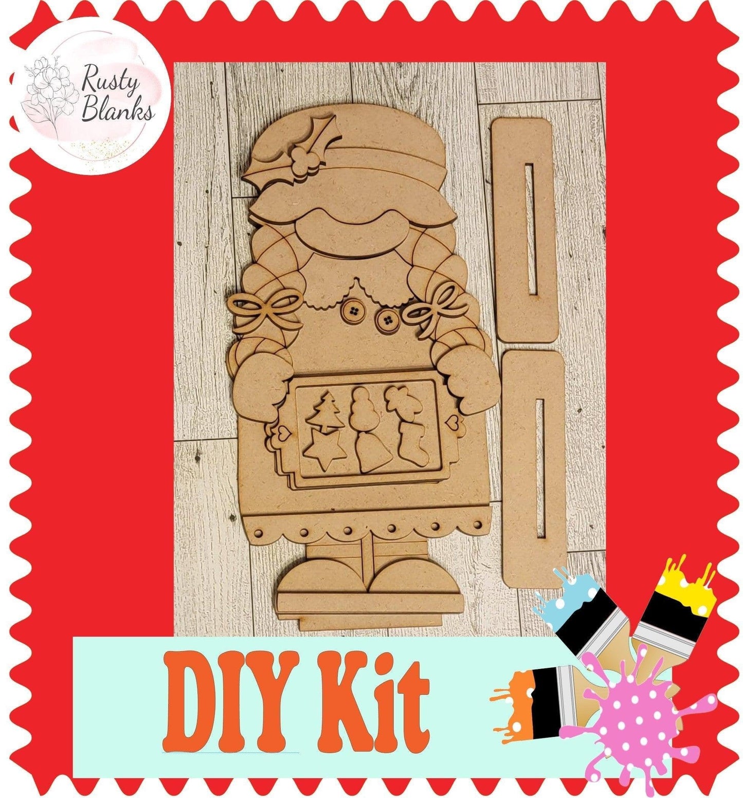 Mrs Claus Bakery Gnome Shelf Sitter DIY - RusticFarmhouseDecor