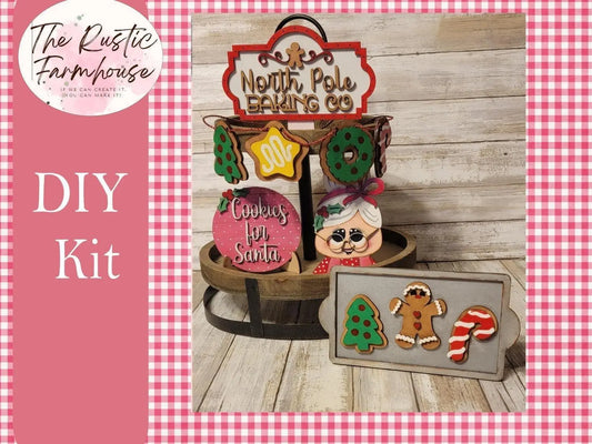 Mrs. Claus North Pole Bakery Tiered Tray Set - RusticFarmhouseDecor