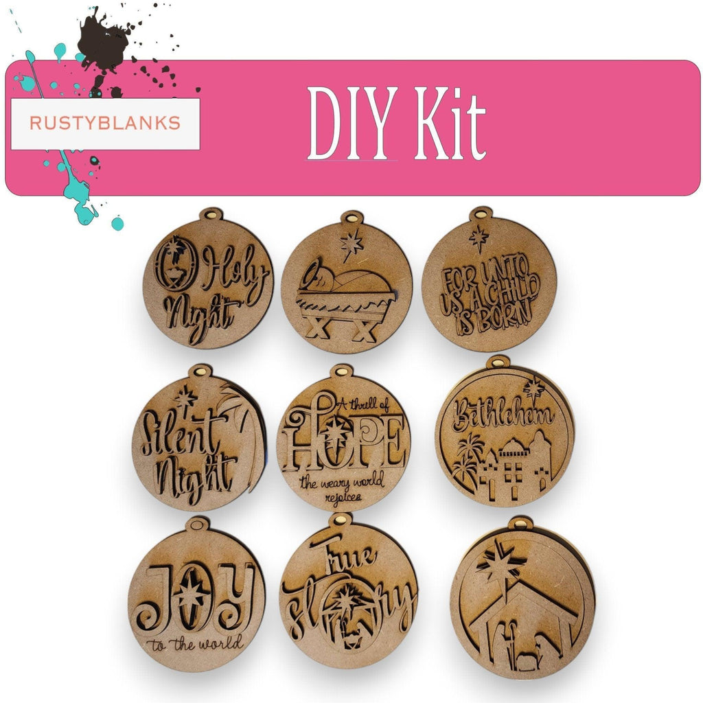 Nativity Christmas Tree Ornament Set - Holiday Decoration - RusticFarmhouseDecor