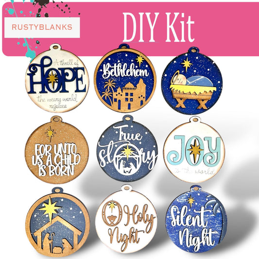 Nativity Christmas Tree Ornament Set - Holiday Decoration - RusticFarmhouseDecor