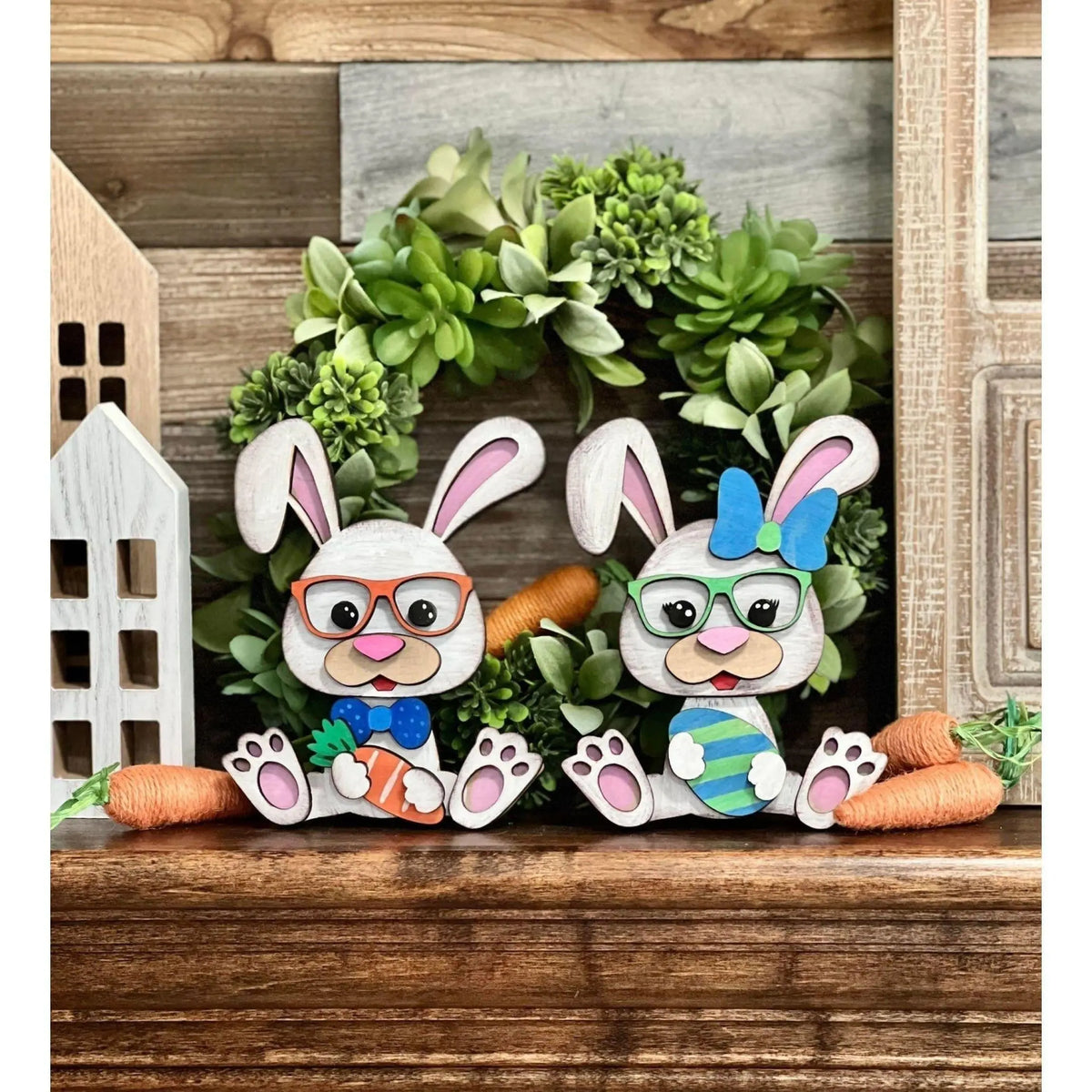 Nerdy Bunny - Easter - Your Choice of Boy or Girl - RusticFarmhouseDecor