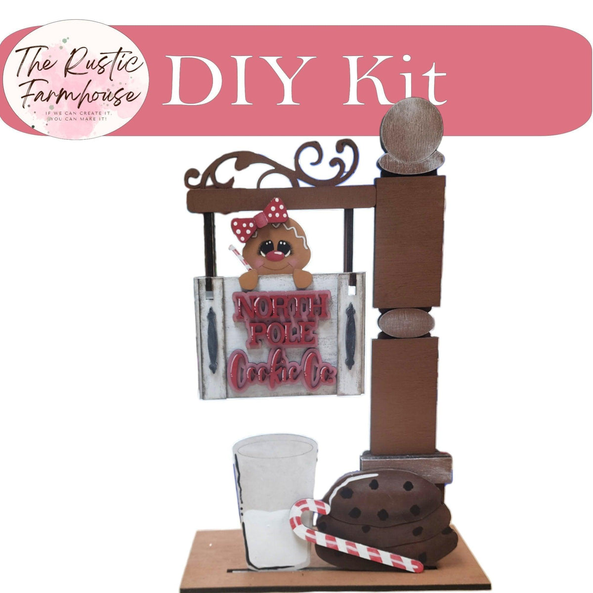 North Pole Cookie Co. Add Ons with Gingerbread for our Large Interchangeable Fence or Large Post - RusticFarmhouseDecor