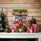 North Pole Street Sign with Presents Shelf Sitter, DIY Holiday Decor - RusticFarmhouseDecor