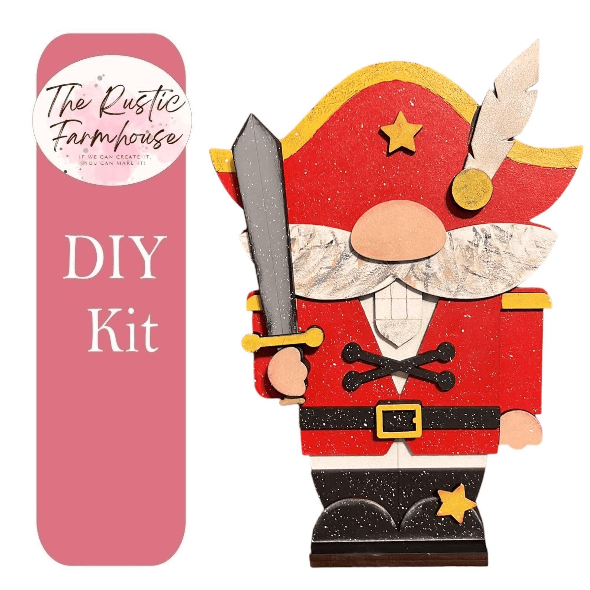 Nutcracker Gnome with Sword DIY Shelf Siitter - RusticFarmhouseDecor