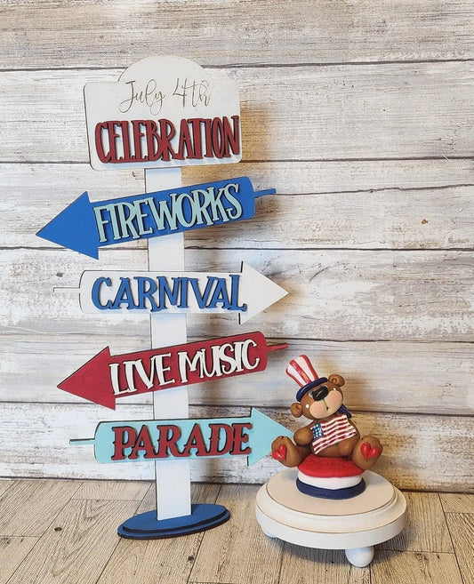 Patriotic Sign Decor, Unfinished DIY Wood Kit, Blanks to Decorate Home Decor - RusticFarmhouseDecor