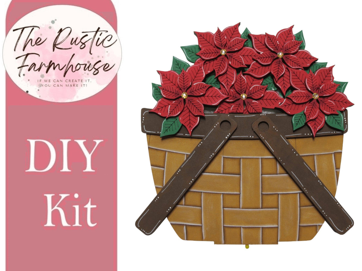Poinsetta Insert for the Interchangeable Flower Basket - RusticFarmhouseDecor