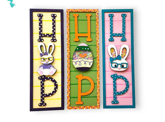 Premade Hop Easter Bunny Shaker Sign - RusticFarmhouseDecor