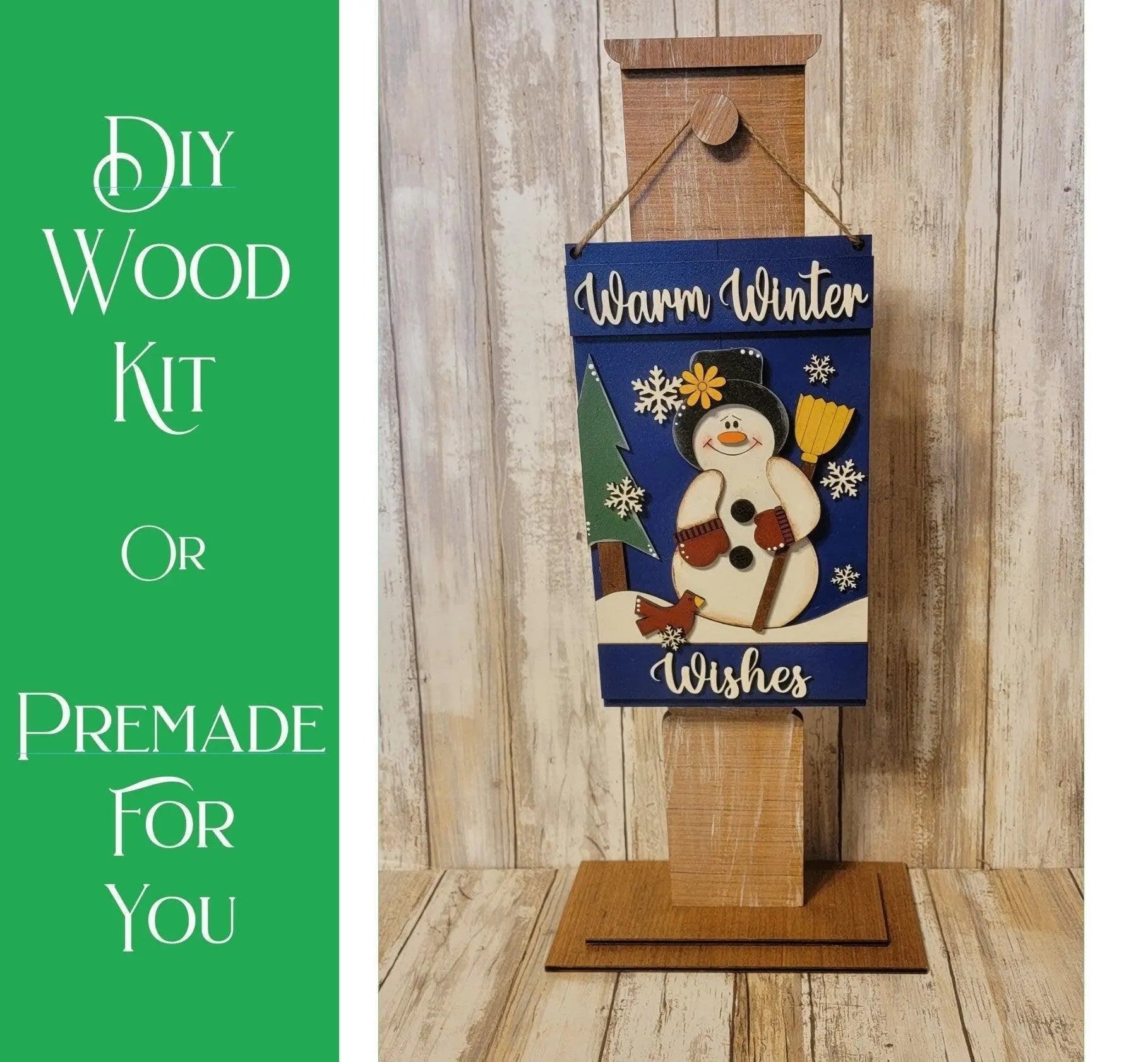 Premade Warm Winter Wishes Sign/Door Hanger - RusticFarmhouseDecor