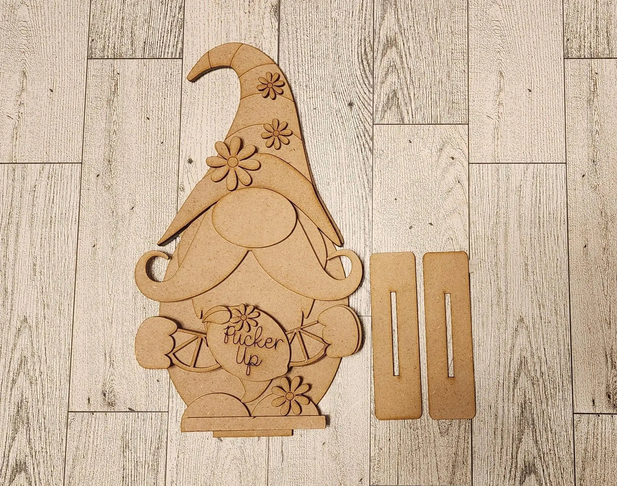 Pucker UP Sumertime Leomonade Gnome Shelf Sitter, DIY Wood Blanks, Diy Summer - RusticFarmhouseDecor
