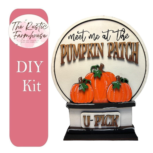 Pumpkin Patch insert for Snow Globe DIY Interchangeable Decor Inserts- Wood Paint - RusticFarmhouseDecor