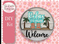 Relax Sit and Unwind insert for Welcome sign, DIY Door decor, 11 inch Door hanger, DIY Relax Sit Unwind Interchangeable door hanger insert - RusticFarmhouseDecor