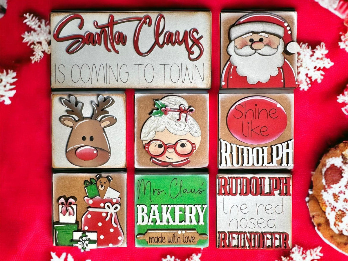 Santa Claus Mini Tiles Kit - RusticFarmhouseDecor