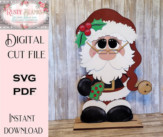 Santa Claus SVG File | Standing Santa SVG Laser Cut File | Standing Santa Porch Greeter Svg File | North Pole Gnome Svg - RusticFarmhouseDecor