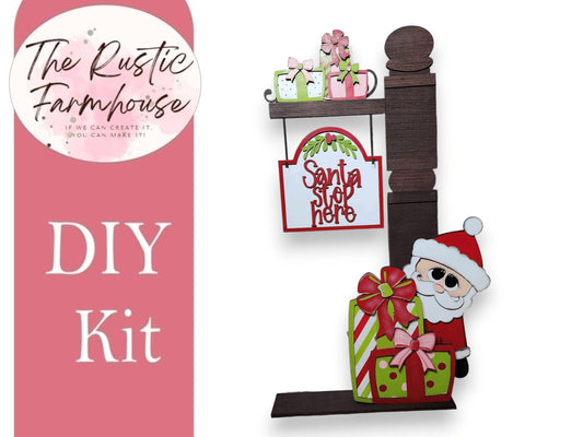 Santa Stop Here Insert for our Interchangeable Fence or Large Post - RusticFarmhouseDecor