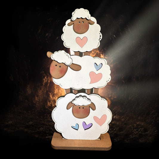 Sheep Stacker Shelf Decor, DIY Craft Kit - RusticFarmhouseDecor