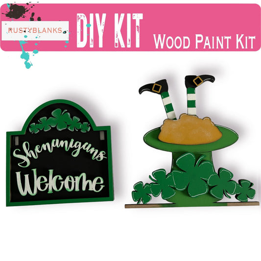 Shenanigans Welcome St Patricks Day Signs and insert for our Mini Interchangeable Posts - RusticFarmhouseDecor