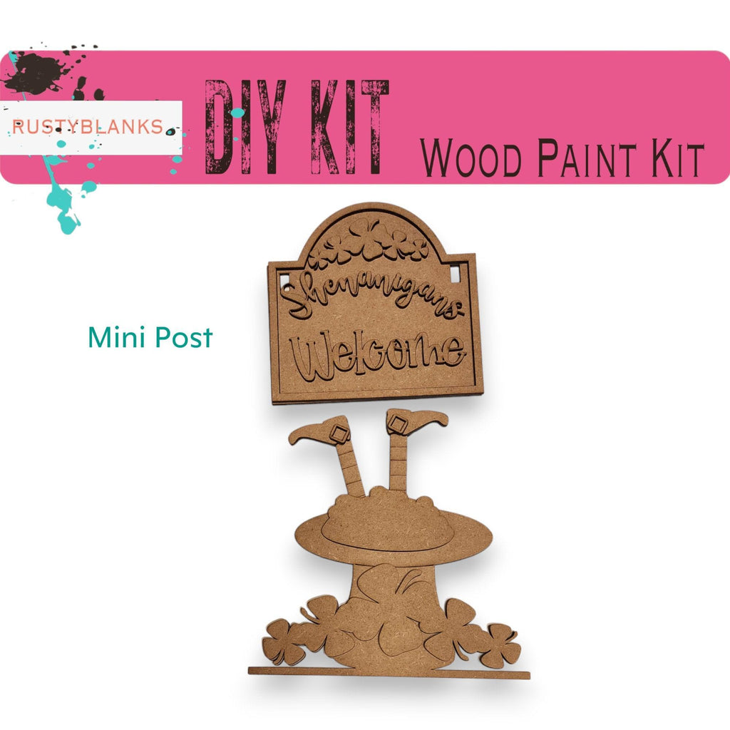 Shenanigans Welcome St Patricks Day Signs and insert for our Mini Interchangeable Posts - RusticFarmhouseDecor