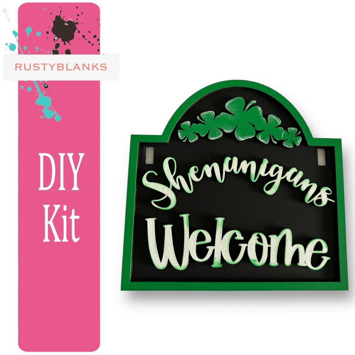 Shenanigans Welcome St Patricks Day Signs and insert for our Mini Interchangeable Posts - RusticFarmhouseDecor