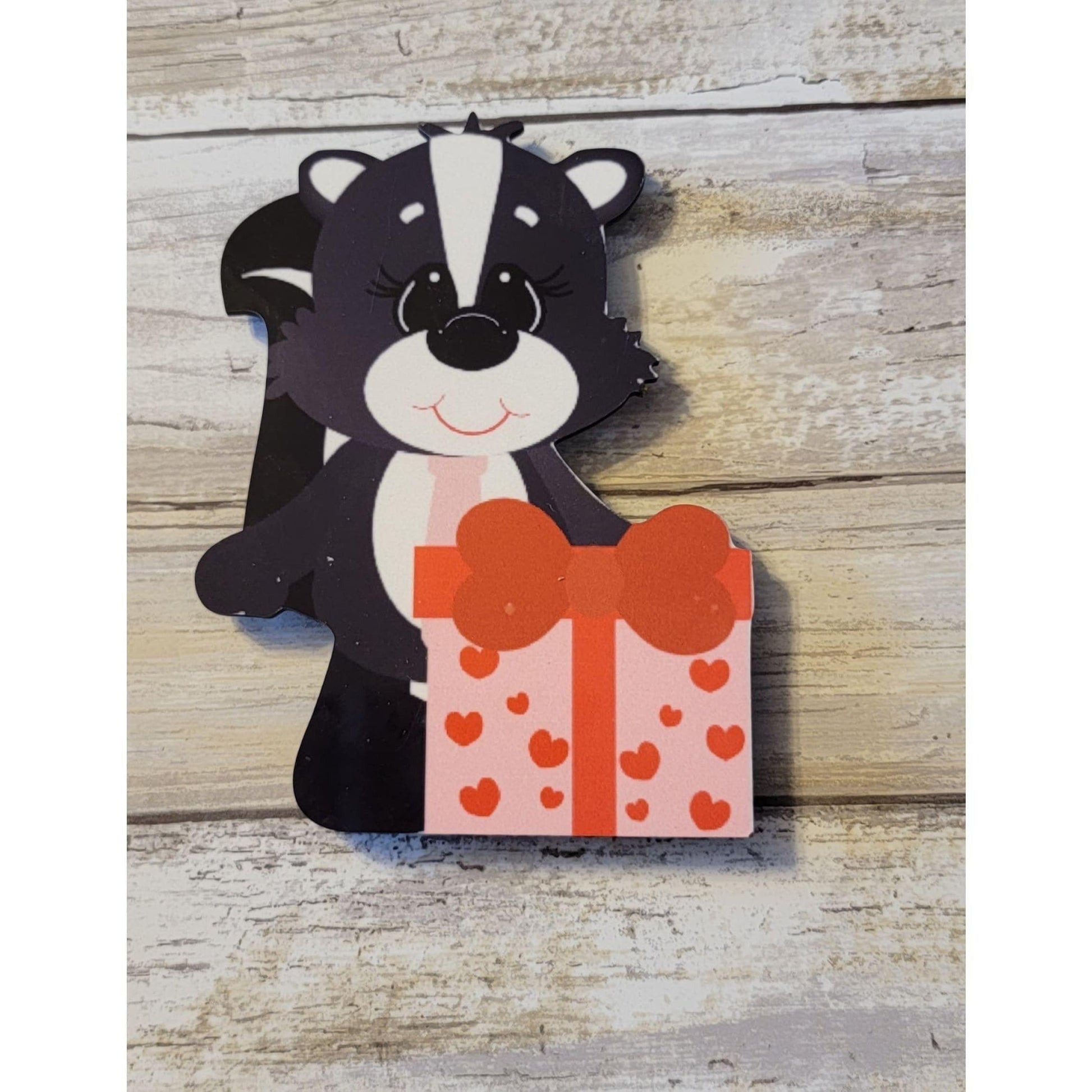 Skunk - With Present - RusticFarmhouseDecor