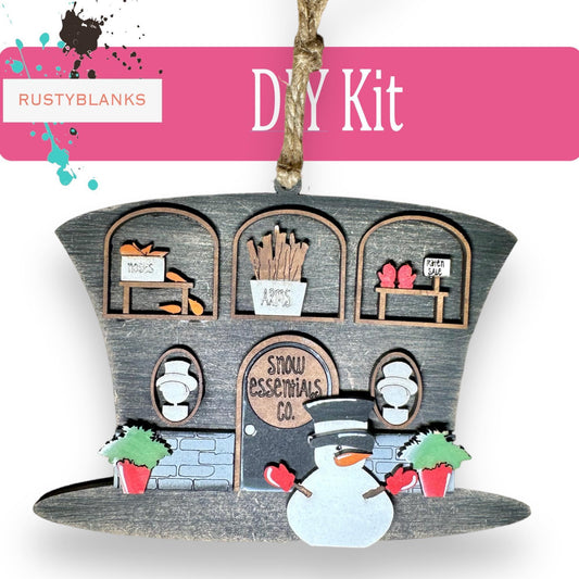 Snow Essentials Company Ornament Christmas Village DIY, Snowman Hat Decor - RusticFarmhouseDecor