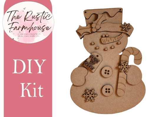 Snowman Candy Cane Door Hanger Diy Wood Blank - RusticFarmhouseDecor