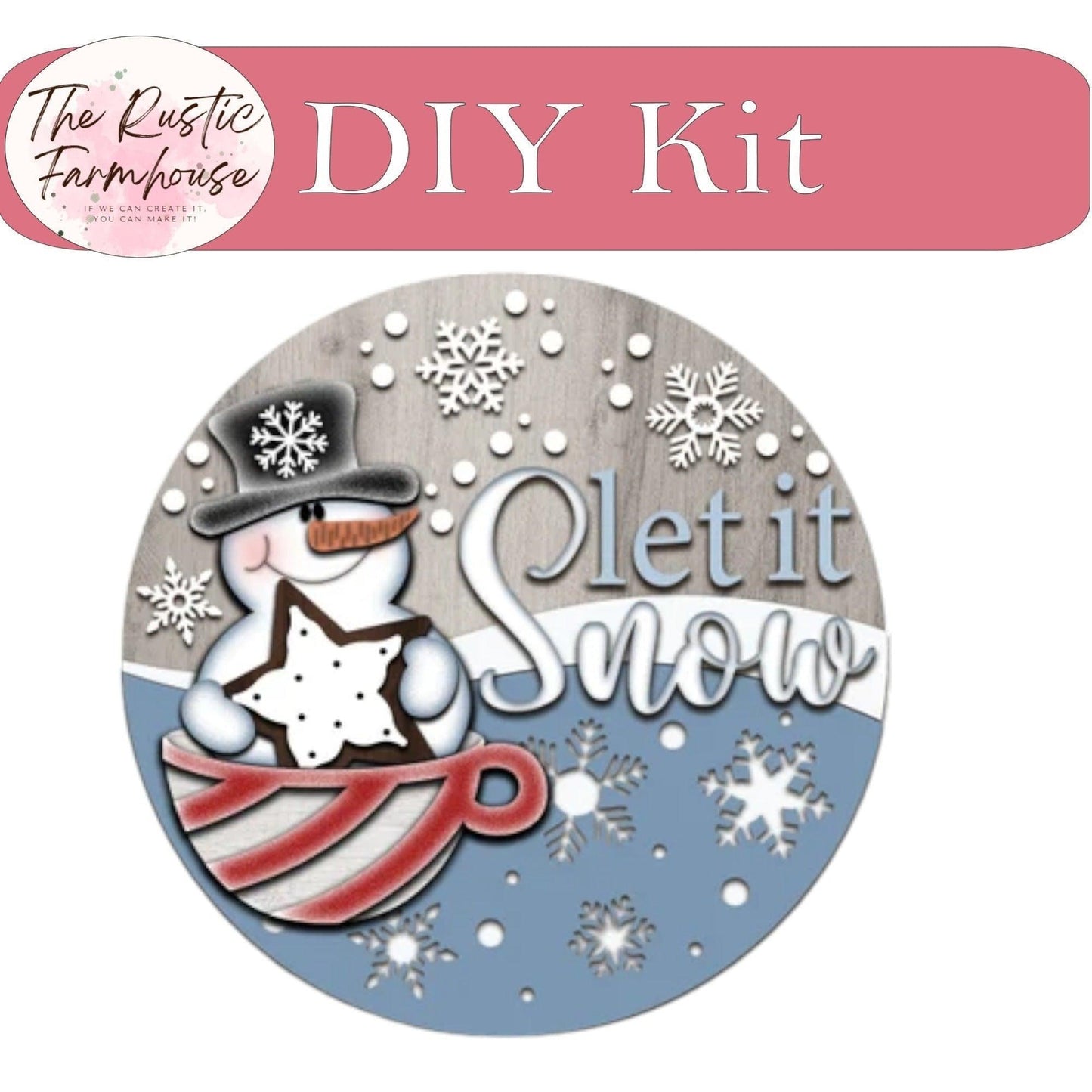 Snowman in Mug Winter Door Hanger - RusticFarmhouseDecor
