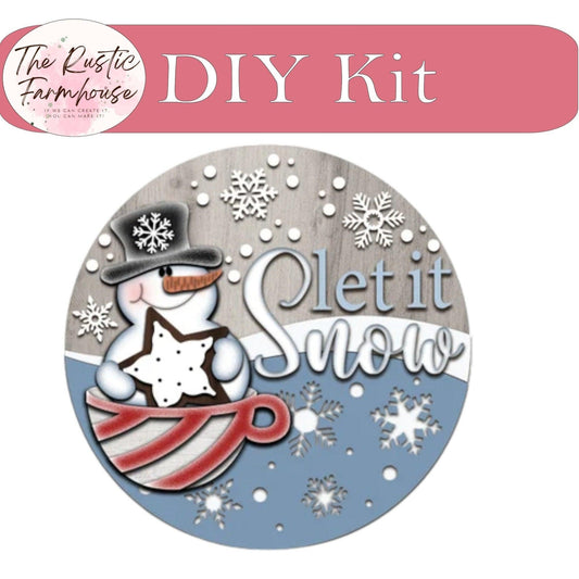 Snowman in Mug Winter Door Hanger - RusticFarmhouseDecor