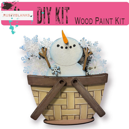 Snowman Winter Insert for the Interchangeable Flower Basket - RusticFarmhouseDecor