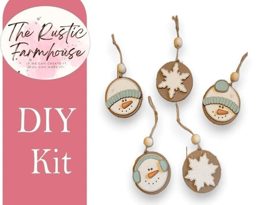 Snowmen and Star Christmas Ornaments - RusticFarmhouseDecor