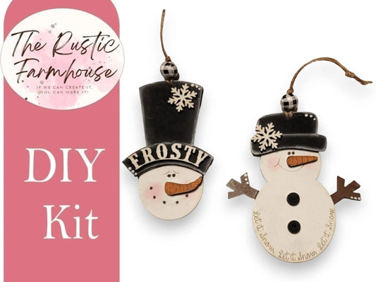 Snowmen Frosty Let It Snow Christmas Ornament Set - RusticFarmhouseDecor