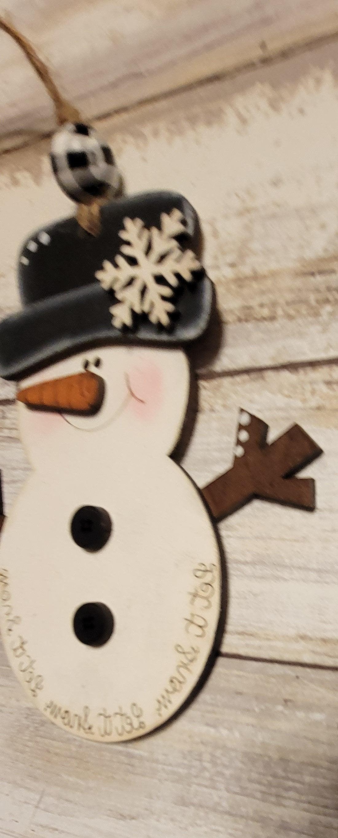 Snowmen Frosty Let It Snow Christmas Ornament Set - RusticFarmhouseDecor