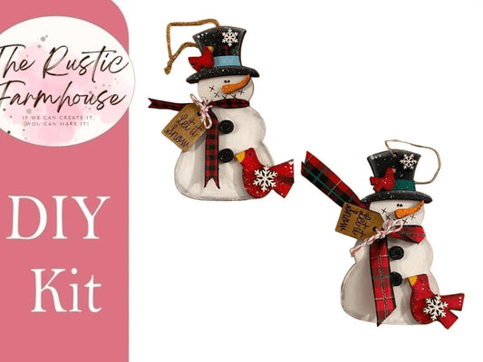 Snowmen Hanging Ornaments Set of 4 - RusticFarmhouseDecor
