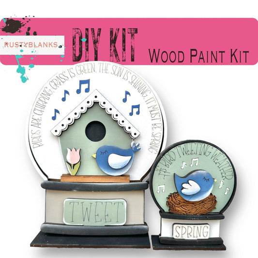 Spring Birdhouse Insert for Snow Globe DIY Interchangeable Decor, Gift fo Her - RusticFarmhouseDecor