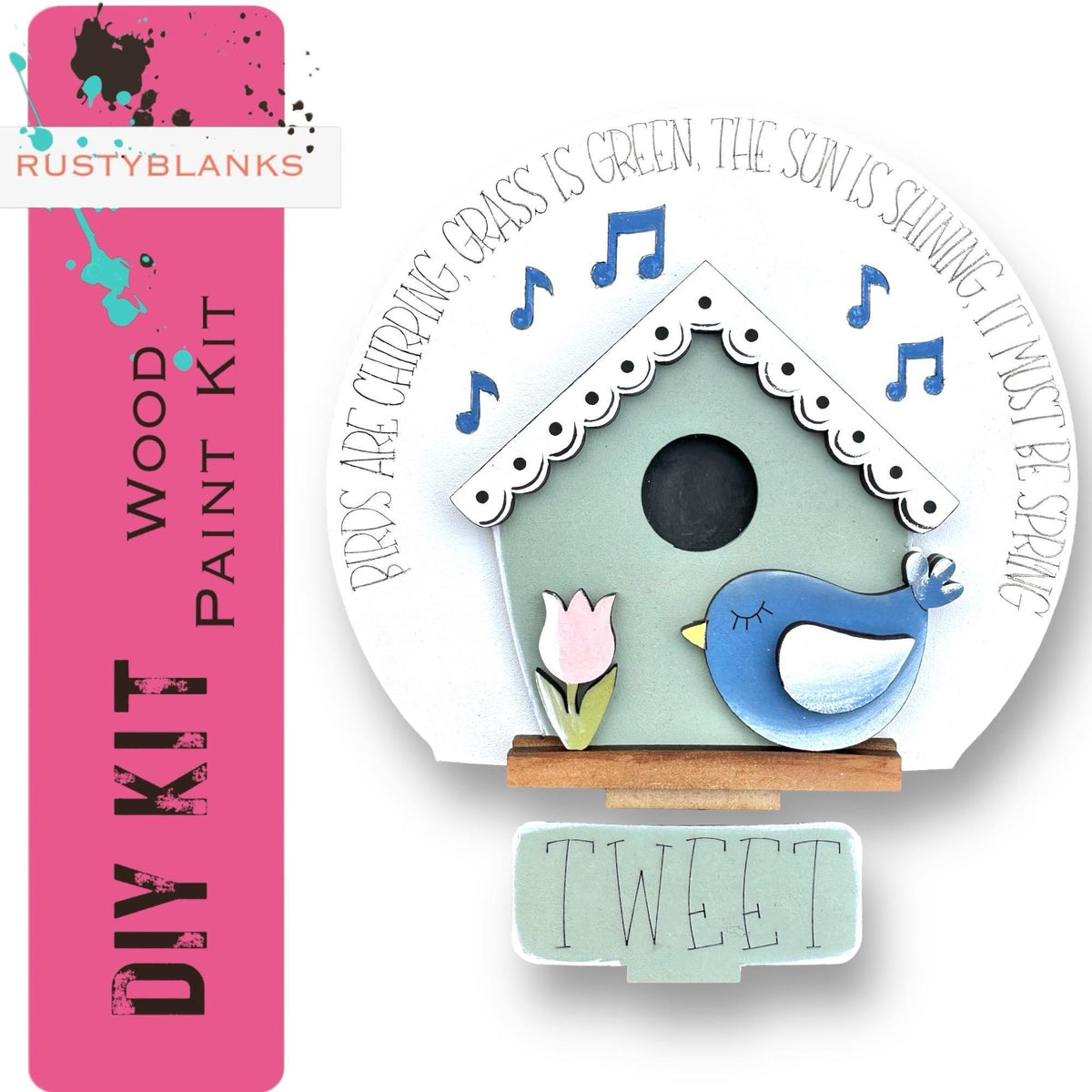 Spring Birdhouse Insert for Snow Globe DIY Interchangeable Decor, Gift fo Her - RusticFarmhouseDecor