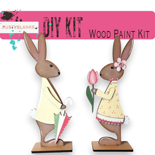 Spring Bunny Couple DIY Shelf Sitter Craft - Great Gift for Mom - RusticFarmhouseDecor